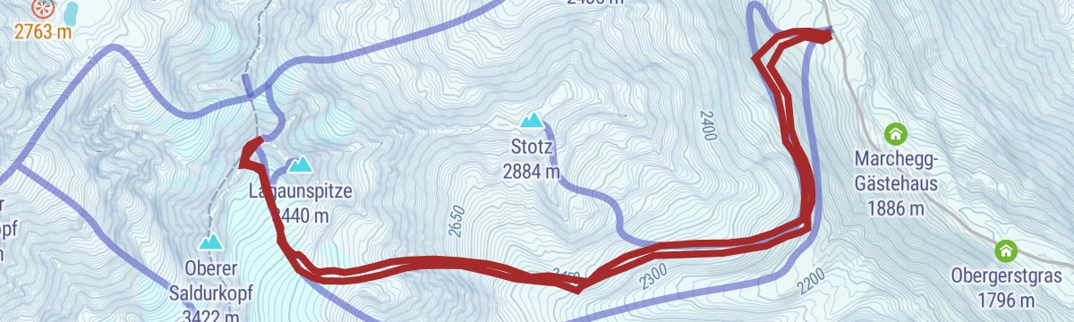 Route map: Sci alpinismo alla Punta Saldura